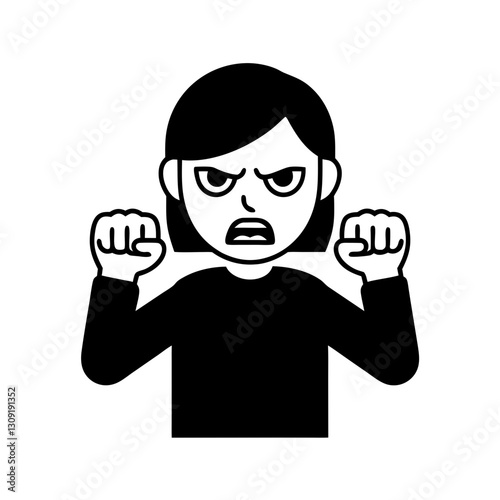 Angry Woman Cartoon Vector Illustration Emotions Expression Design