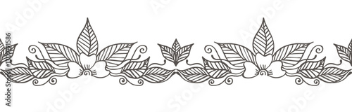 Ornate Mehndi Brown Seamless Border