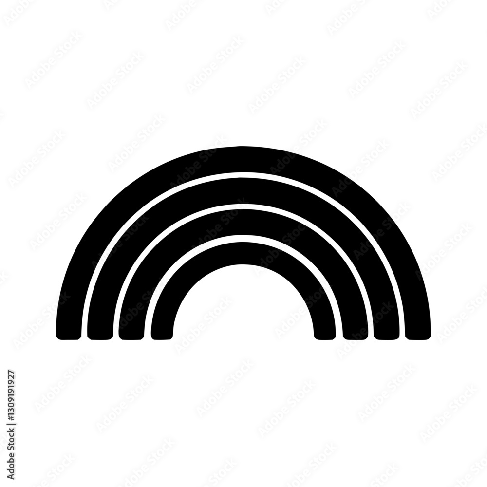 Minimalist Black Rainbow Vector Simple Arch Design for Graphic Projects Minimalist Black Rainbow Vector Simple Arch Design for Graphic Projects