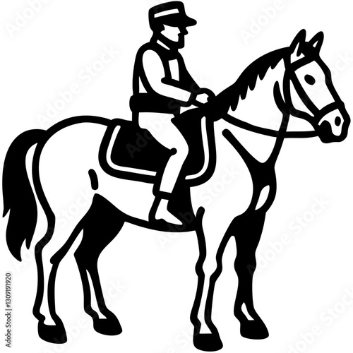 Equestrian Rider on Horse Silhouette Vector Art for Design and Tattoos