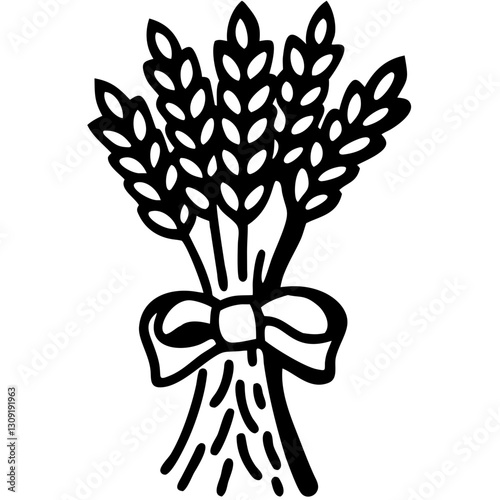 Wheat Sheaf Vector Illustration Rustic Harvest Symbol for Design and Craft Projects