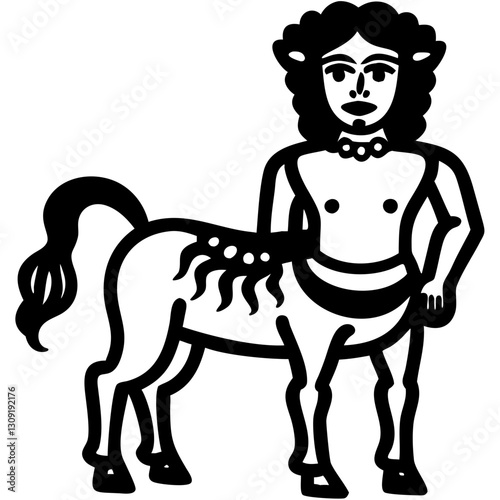 Mythical Centaur Illustration Ancient Style Vector Art for Tattoos and Coloring Books