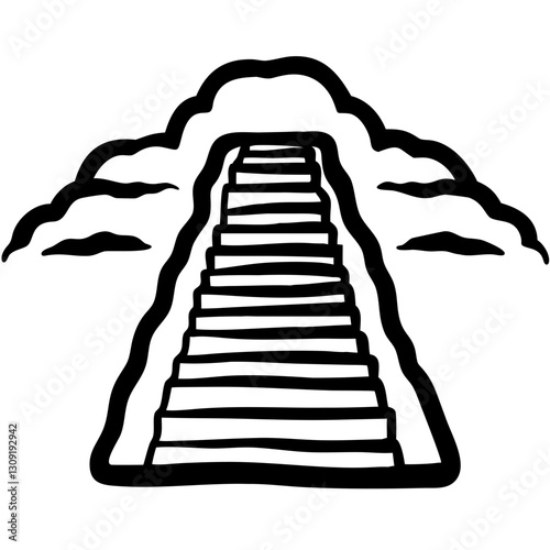 Stairway to Heaven Vector Illustration Spiritual Journey Symbol