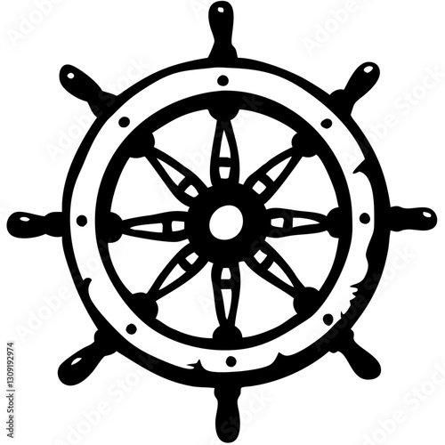 Nautical Ship Wheel Vector Illustration for Maritime Design and Decoration