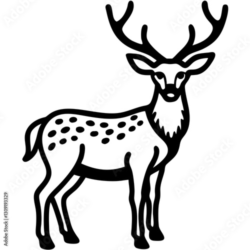Majestic Deer Silhouette Vector Art for Tattoo and Graphic Design Projects
