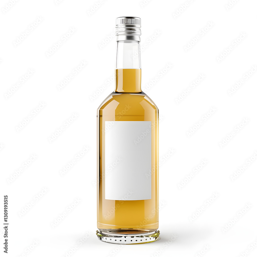 An unopened glass bottle on white background An unopened glass bottle on white background