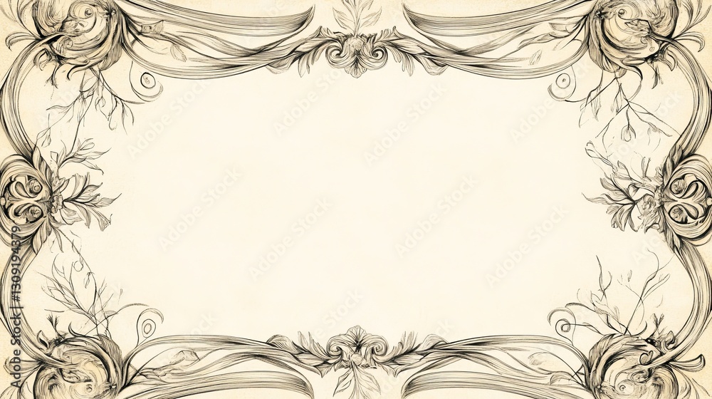 Obraz premium baroque invitation template