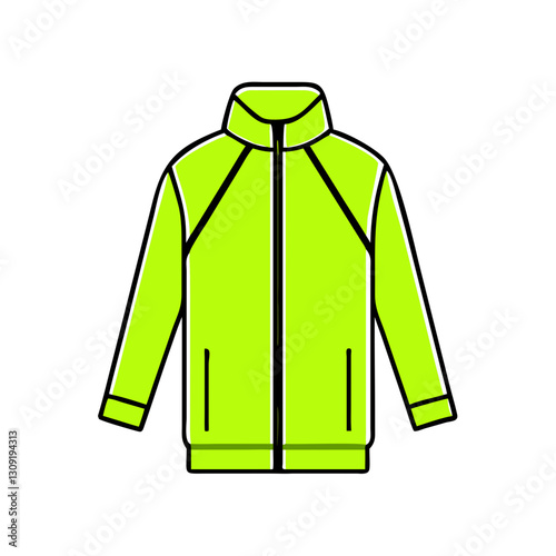 Neon Green Athletic Jacket Vector Illustration for Sports and Fashion Design