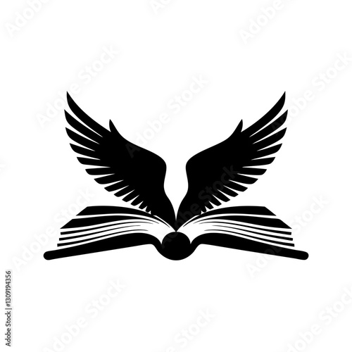 Open Book with Wings Symbolizing Knowledge Freedom Learning Vector Art