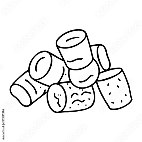 Hand Drawn Firewood Logs Illustration for Crafting and Design Projects