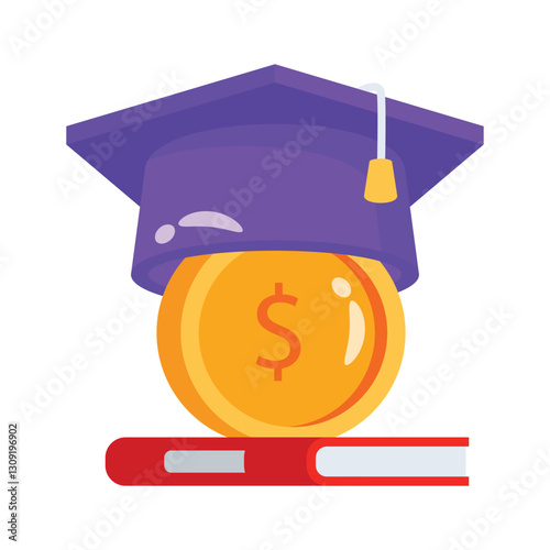 Here is a 3d style icon depicting educational fund