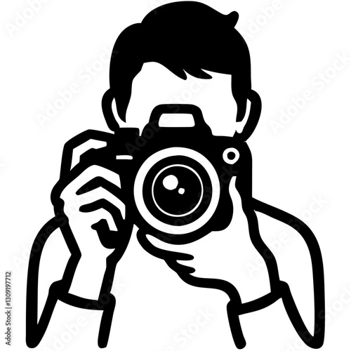 grapher Silhouette Vector Camera Illustration for Creative Design and Art Projects