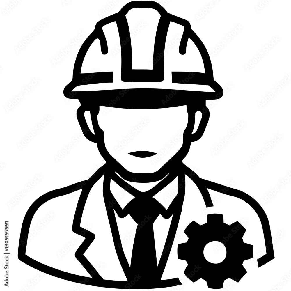 Engineer Hard Hat Professional Worker Vector for Safety Construction and Industry Design Engineer Hard Hat Professional Worker Vector for Safety Construction and Industry Design