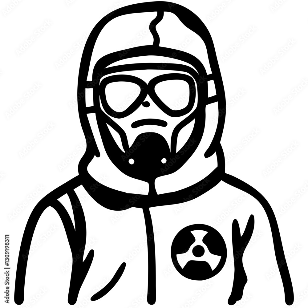 Fototapeta premium Protective Hazmat Suit Illustration for Safety and Industrial Use Vector Art