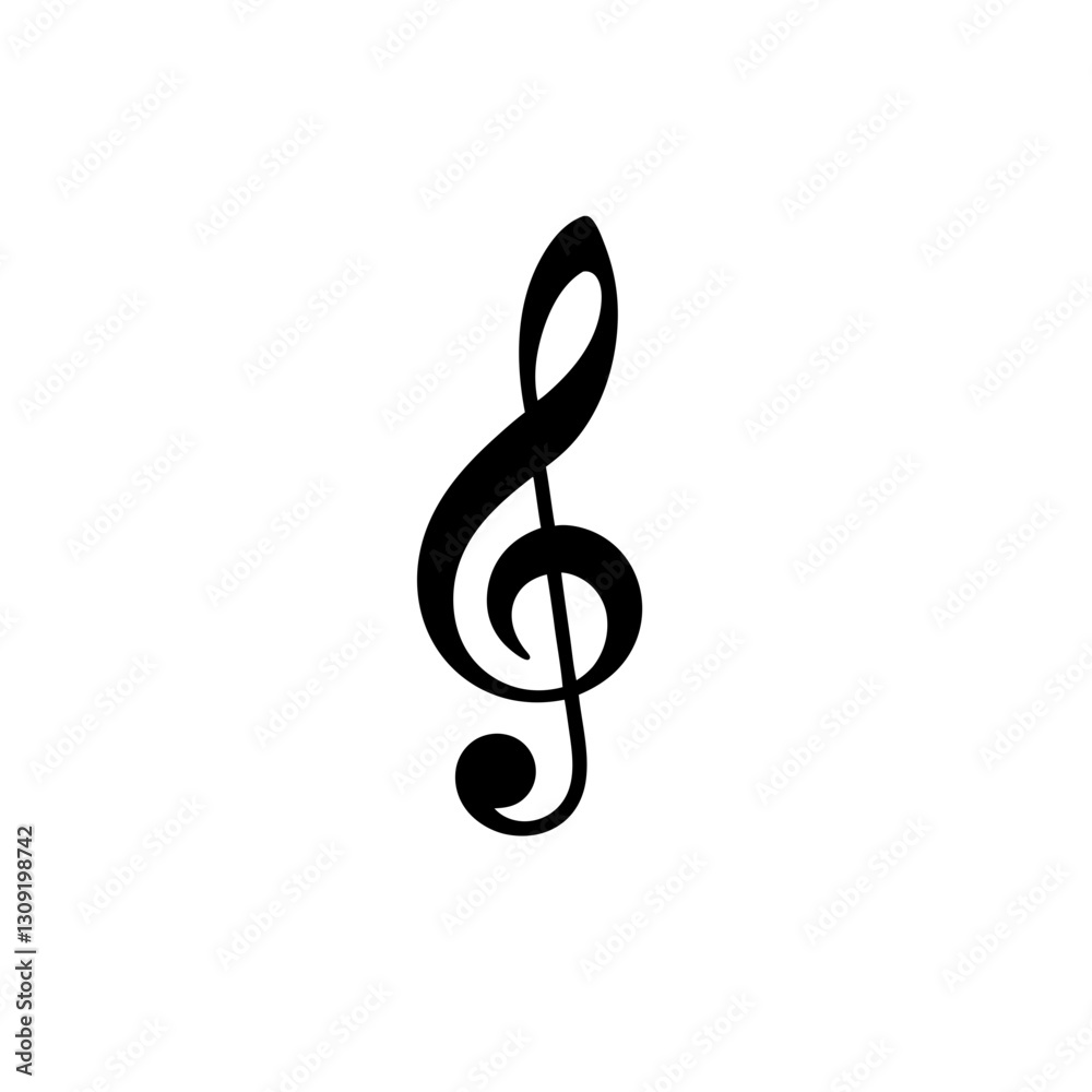 Treble Clef Symbol Vector Illustration for Music Design and Artistic Projects Treble Clef Symbol Vector Illustration for Music Design and Artistic Projects