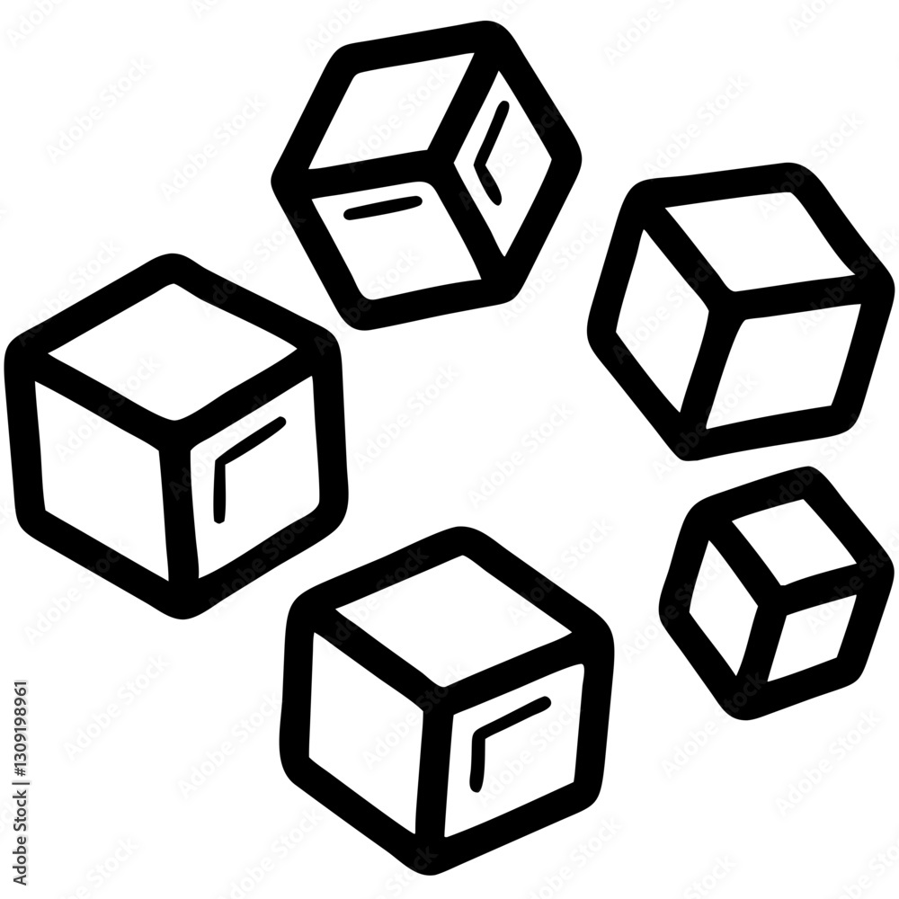 Geometric Black Outline Box Shapes Vector for Art and Design Geometric Black Outline Box Shapes Vector for Art and Design