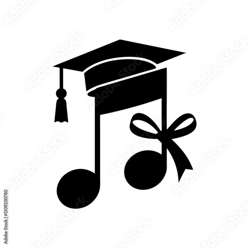 Musical Graduation Cap Symbol Educational Music Vector Design