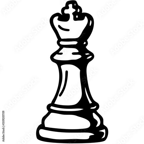 Chess King Outline Vector Art for Games Strategys and Tattoos