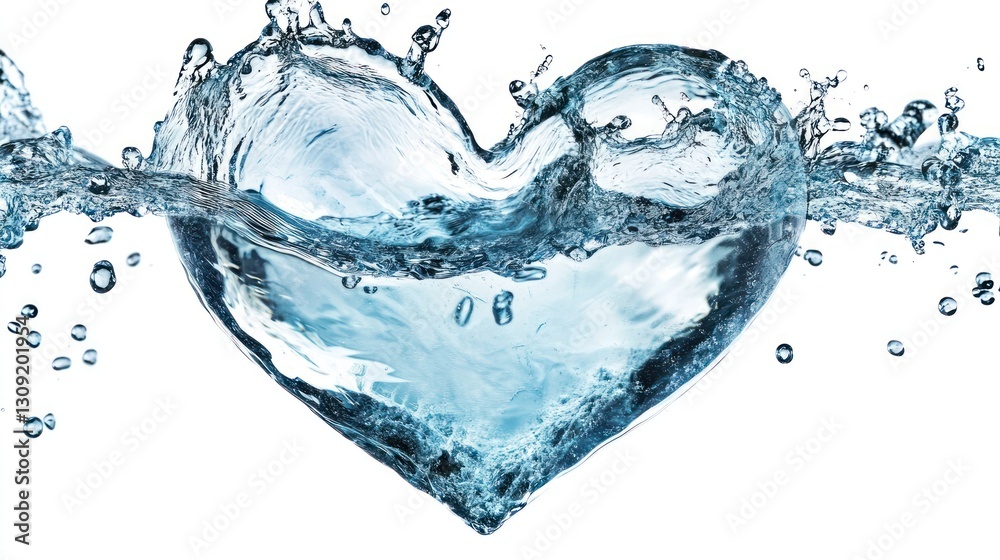Heart Shaped Water Splash Isolated (2) Heart Shaped Water Splash Isolated (2)
