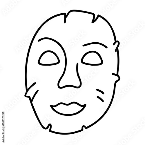 Minimalist Vector Face Mask Design for Art Projects and Creative Use