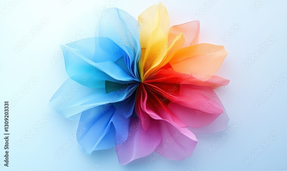 Fototapeta premium Data-Driven Beauty Blooms: Abstract Flower Pie Chart Infused with Business Metrics