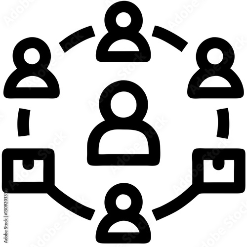 Network Connection People Communication Vector for Business Collaboration