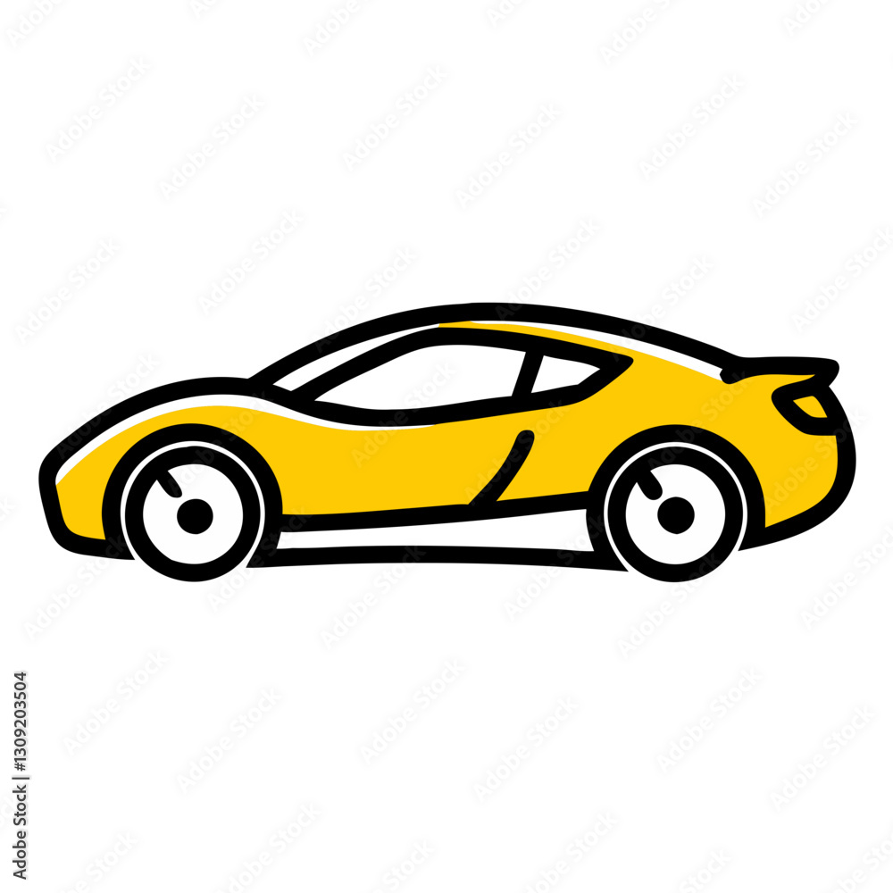 Yellow Sports Car Vector Illustration for Design Projects and Creative Use Yellow Sports Car Vector Illustration for Design Projects and Creative Use