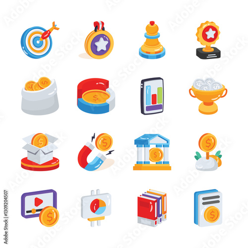 Grab this amazing 3d collection of business and finance planning concepts