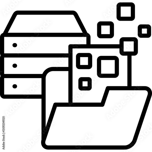 Unstructured Data line icon
