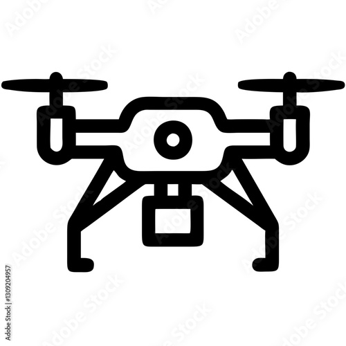 Black Drone Vector for Technology and  Design Projects