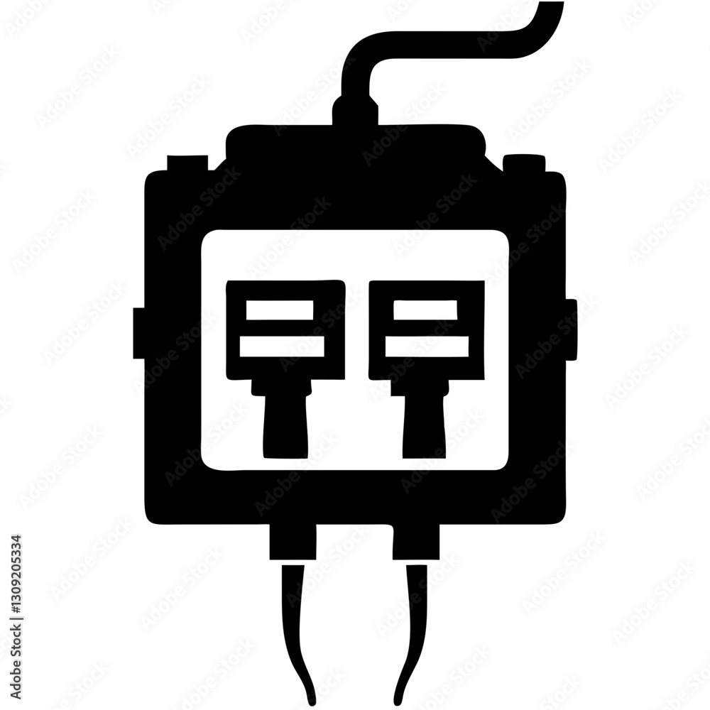 Electrical Plug and Socket Silhouette Vector for Industrial Design Projects Electrical Plug and Socket Silhouette Vector for Industrial Design Projects