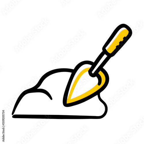 Garden Trowel with Soil Vector Illustration for Landscaping and Gardening Design