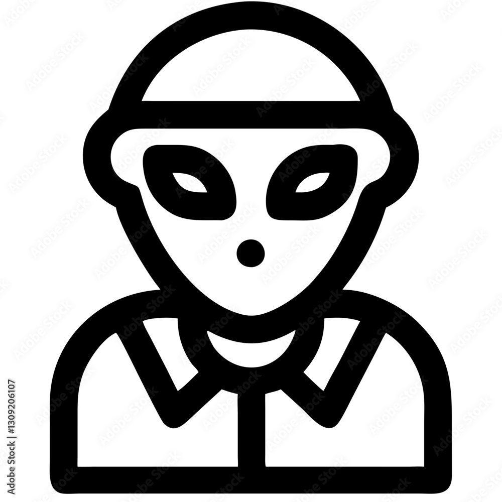 Alien Face Vector Illustration for Sci-Fi Themes and Design Alien Face Vector Illustration for Sci-Fi Themes and Design