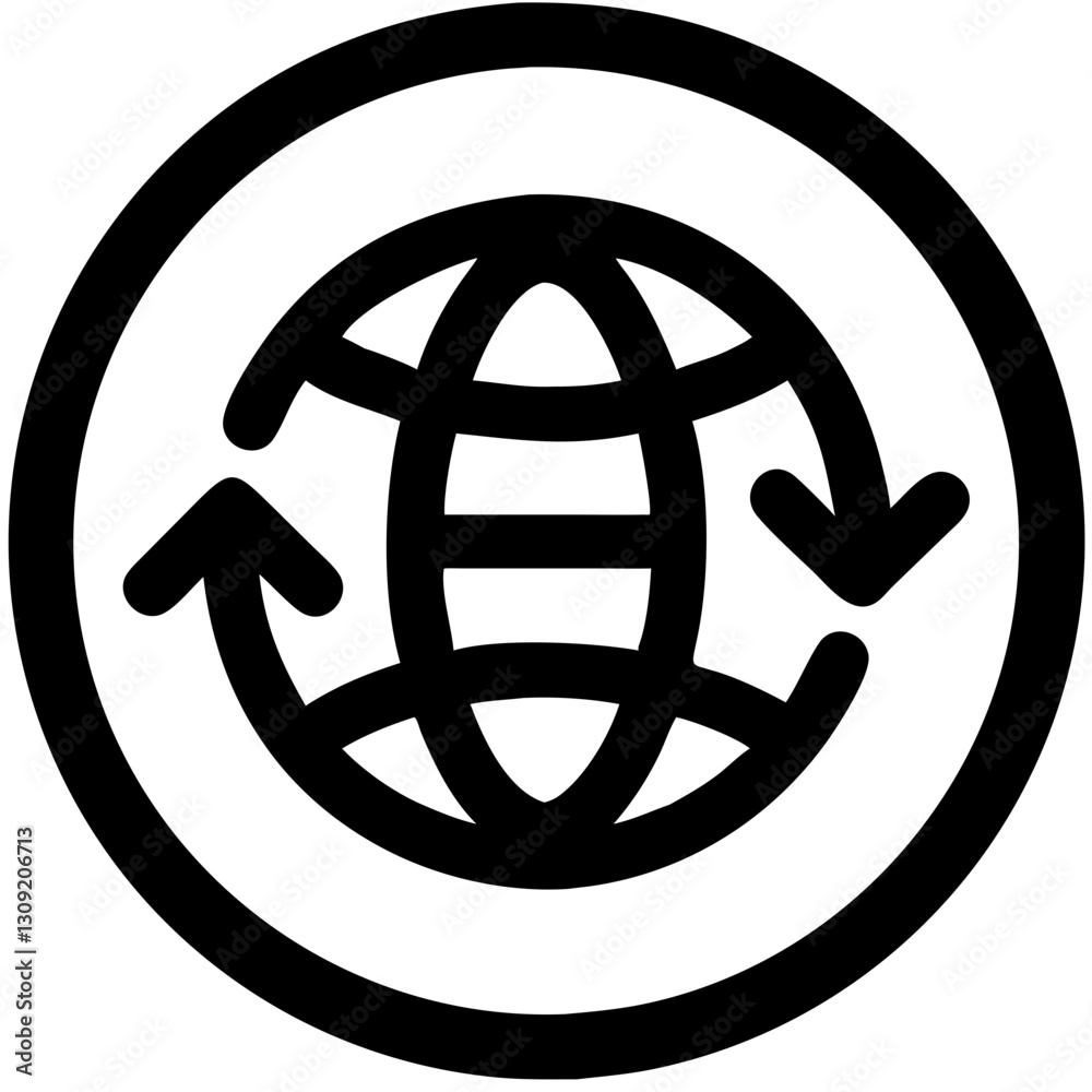 Global Communication Vector Arrows Around Earth Symbol International Connectivity
