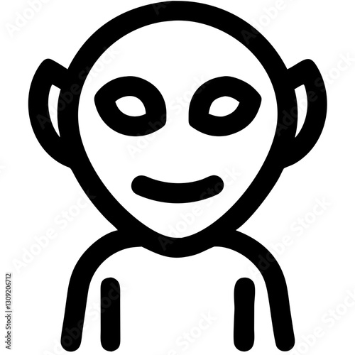 Wallpaper Mural Alien Smiley Face Vector Illustration for Creative Art and Design Projects Torontodigital.ca