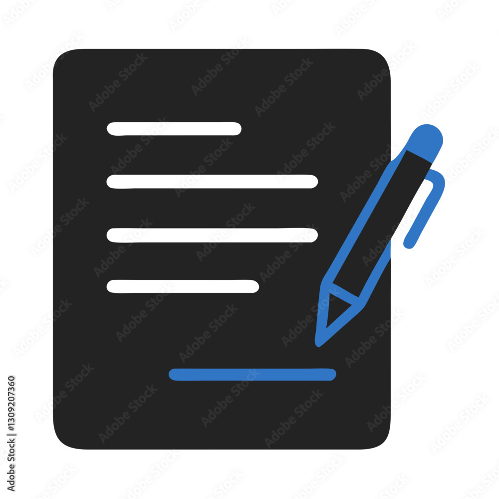 Vector Illustration Pen Writing Document for Office and Educational Use Vector Illustration Pen Writing Document for Office and Educational Use