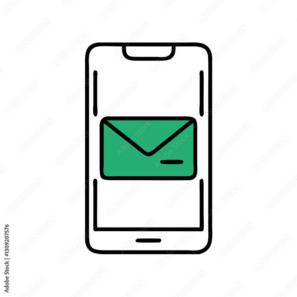 Mobile Email Notification Vector for Communication and Digital Marketing Mobile Email Notification Vector for Communication and Digital Marketing