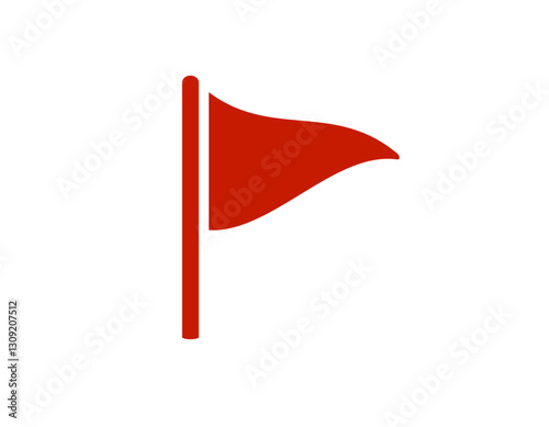 Simple red flag icon with a white backdrop, symbolizing alert or caution.