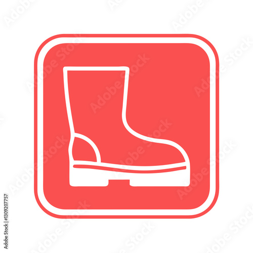 Safety Boot Vector for Industrial Construction Signage and Workwear Design photo