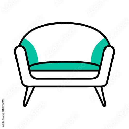 Modern Minimalist Armchair Vector Illustration for Interior Design Projects