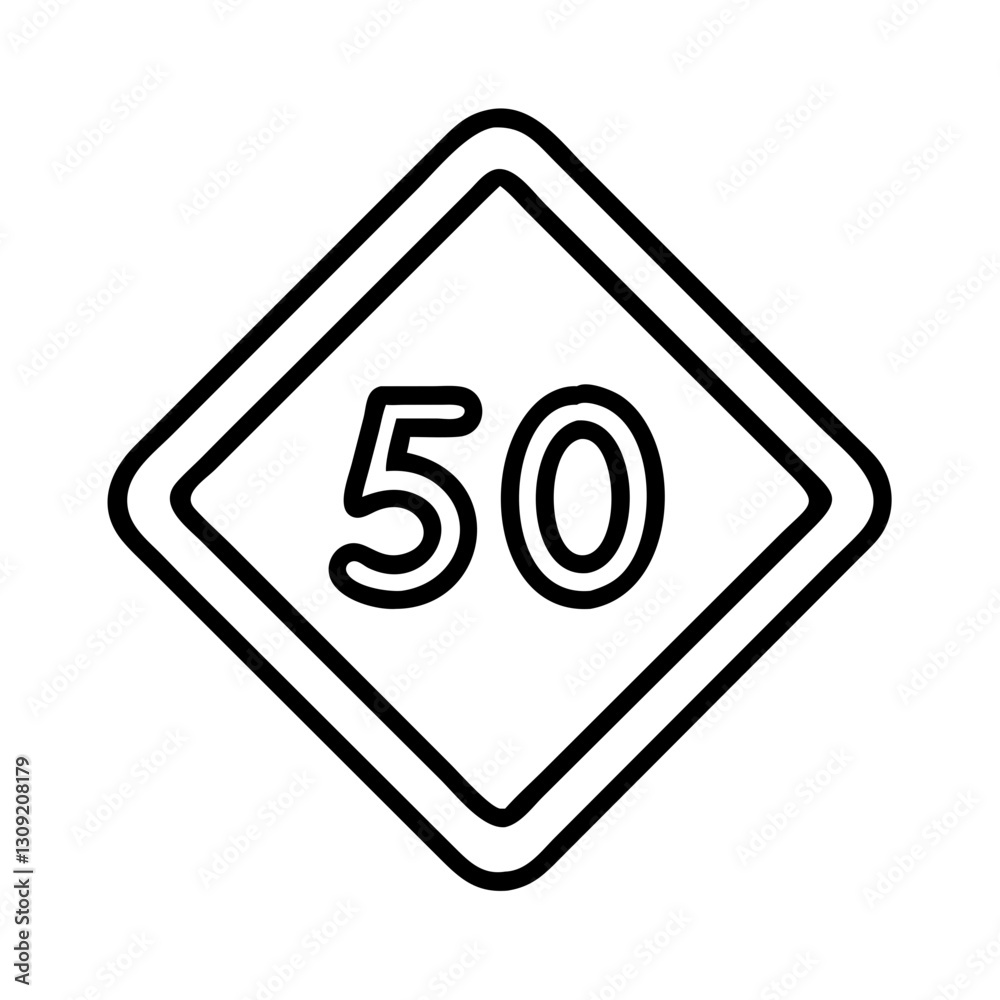 Speed Limit 50 Sign Vector for Traffic Safety and Road Design Speed Limit 50 Sign Vector for Traffic Safety and Road Design