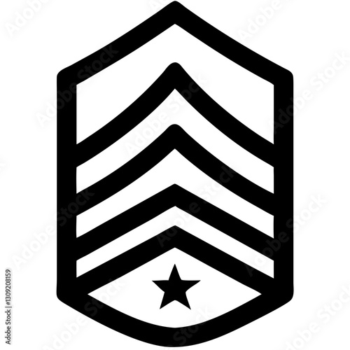 Military Sergeant Rank Chevron Vector Illustration for Design and Apparel
