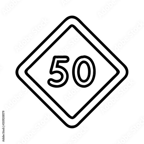 Free Download Speed Limit 50 Sign Vector for Traffic Safety and Road Design - GFXLoad