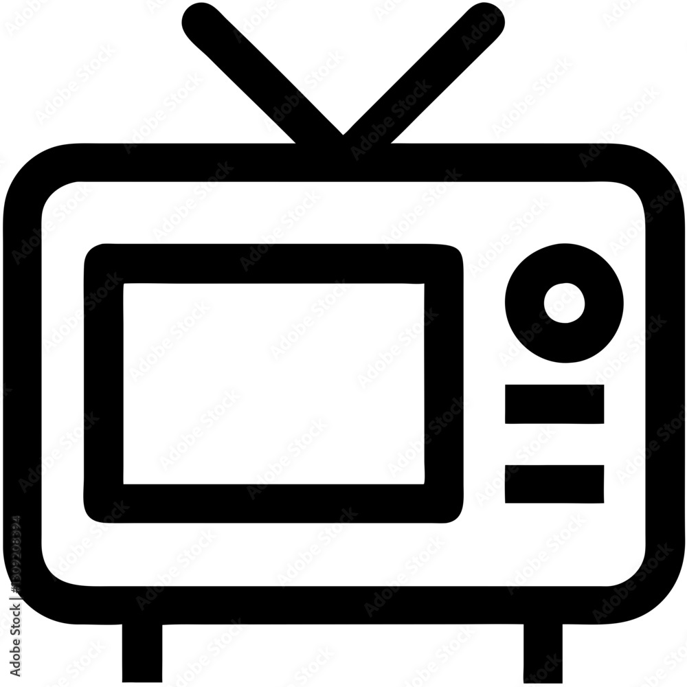 Retro Television Vector Classic TV Outline for Graphic Design and Media Projects Retro Television Vector Classic TV Outline for Graphic Design and Media Projects