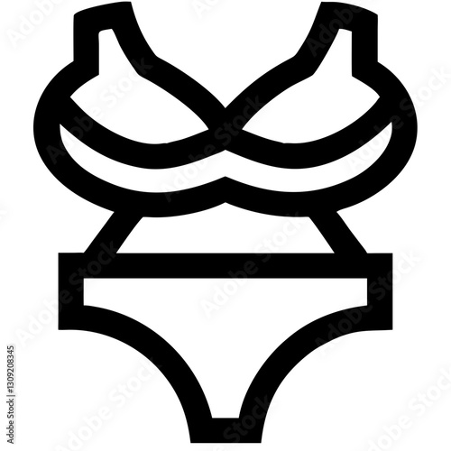 Abstract Bikini Line Art Minimalist Vector Design for Fashion and Swimwear Themes