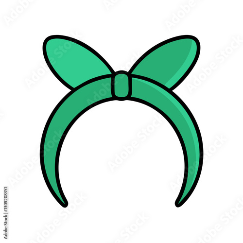 Green Bunny Ear Headband Vector Illustration for Fashion Accessories Design