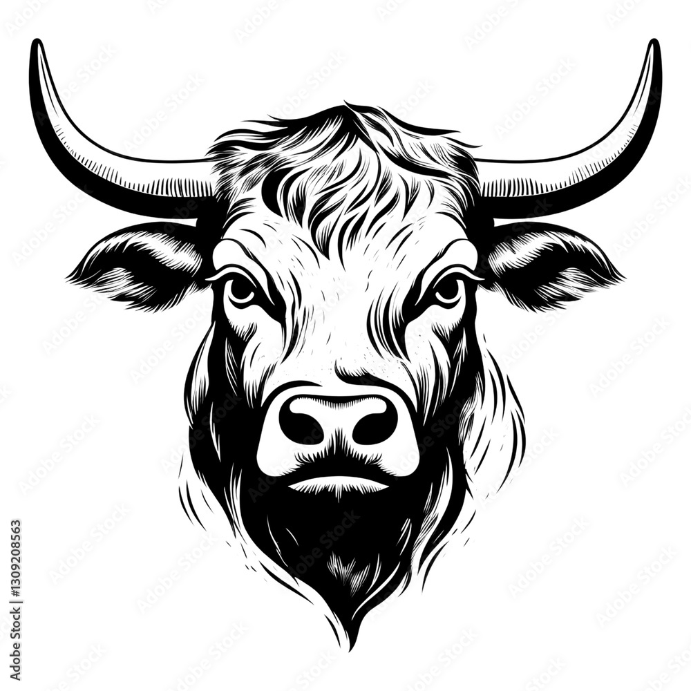 Naklejka premium PNG Cattle logo cattle livestock buffalo.
