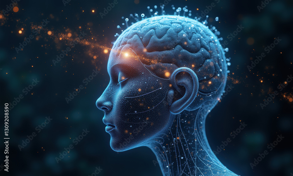 Obraz premium AI Brain, Digital Mind, Neural Network - AI & Machine Learning