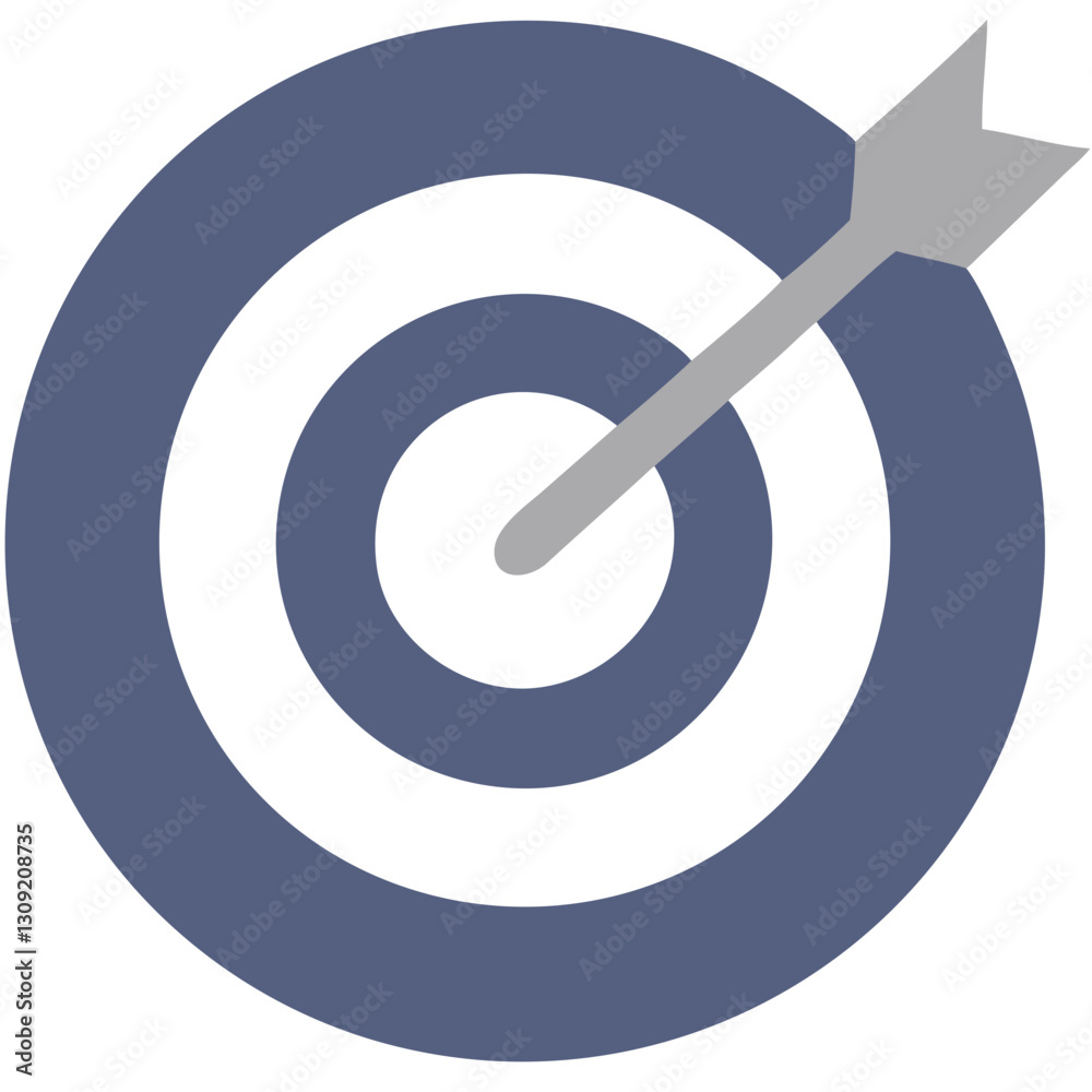 Blue Target with Arrow Vector for Goal Achievement and Precision Concepts Blue Target with Arrow Vector for Goal Achievement and Precision Concepts