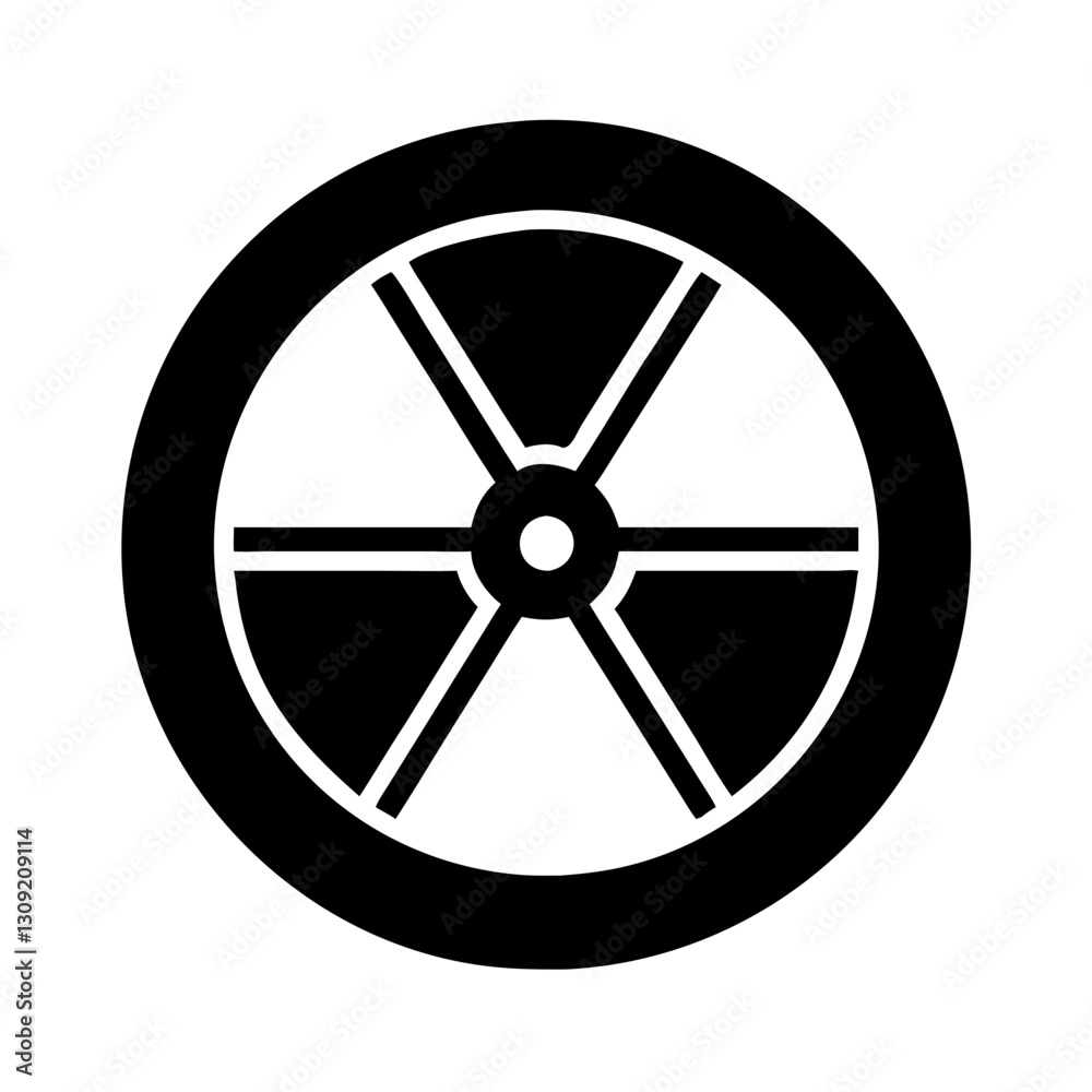 Radiating Fan Blade Symbol for Industrial and Technological Applications Vector Radiating Fan Blade Symbol for Industrial and Technological Applications Vector